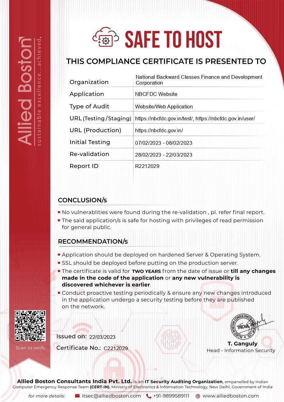 Website-Security Audit Certificate